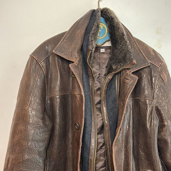 Marc New York Mens Brown Pebbled Leather Jacket - XL - Picture 2 of 9